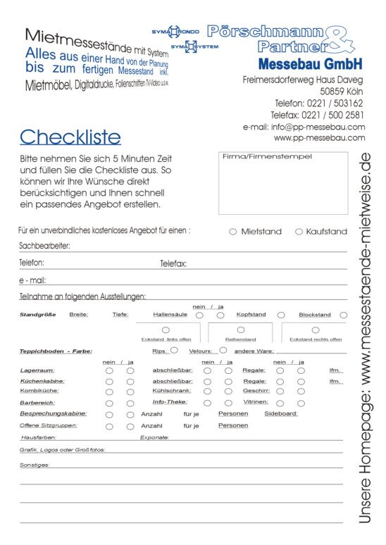 Checkliste Messestand